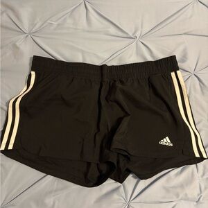 Adidas Black Athletic Shorts with Signature Stripes